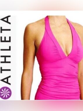 Athleta serendipity  Pink Halter Tankini Top small